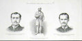 Original Old Antique Print Portraits Dobson & Richardson Manchester 1882 19th
