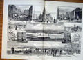 Original Old Antique Print Skethes Plymouth 1882 19th Century