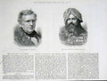 Original Old Antique Print Portrait Falconer Col Hedayat Ali 1882 Victorian