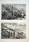 Original Old Antique Print Floods In Tyrol Austria 1882 19th Century