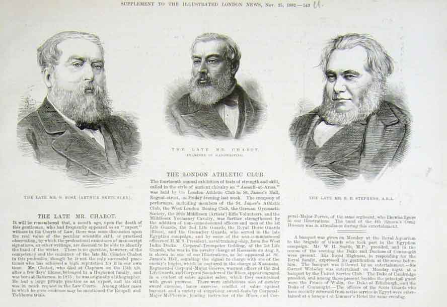 Original Old Antique Print Portraits Rose Chabot Stephens 1882 19th