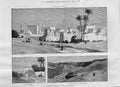 Original Old Antique Print Ruins Thebes Egypt 1883 19th Century