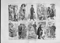 Original Old Antique Print 1883 Tourist Species French English Americans 19th