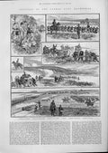 Original Old Antique Print German Army Manoeuvres Rossbach 1883 19th