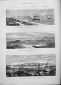 Original Old Antique Print Khartoumn Fashoda Souakim 1883 Egypt 19th