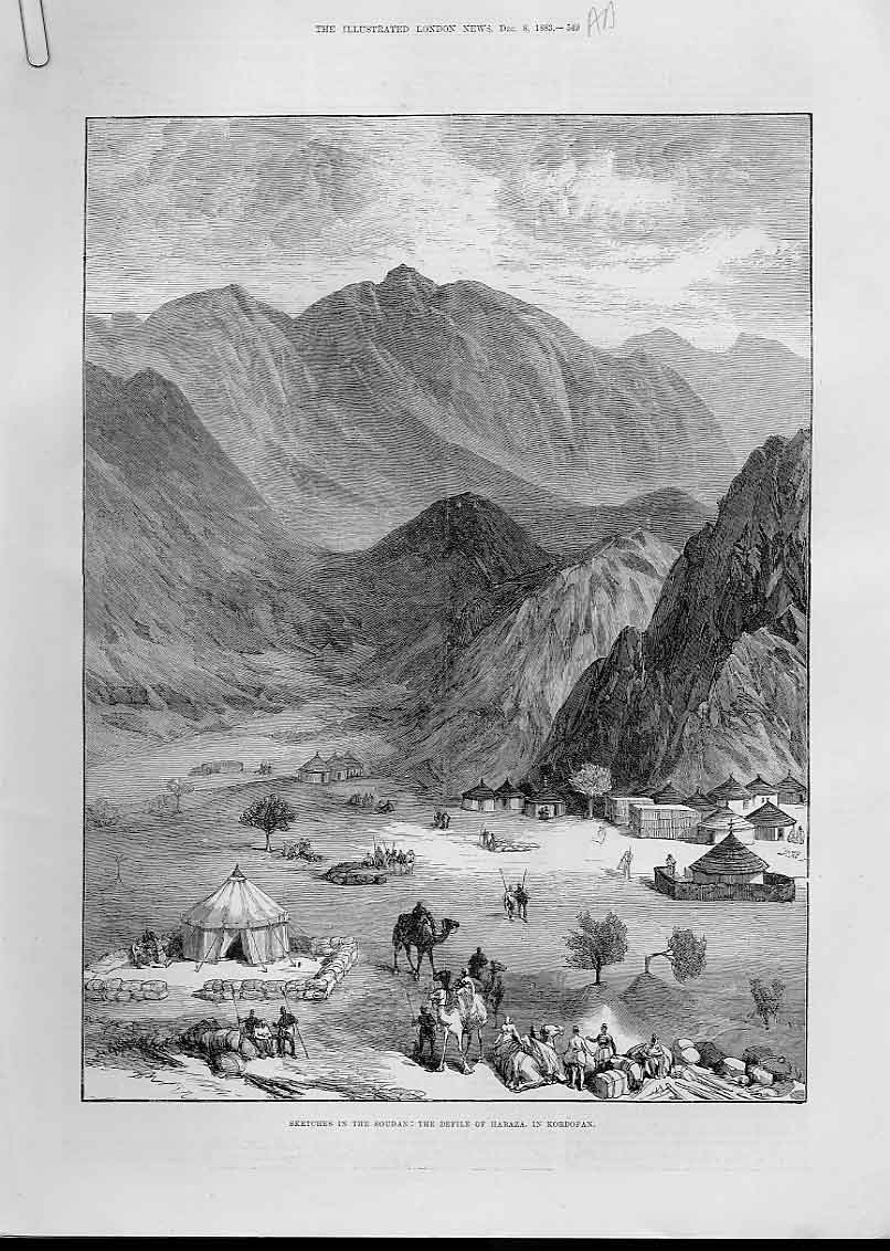 Original Old Antique Print Khartoum El Obeid Abu Haras Haraza Kordofin Soudan