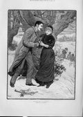 Original Old Antique Print Striking A Match By M'Cutcheon Romance