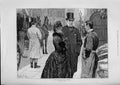 Original Old Antique Print Purchase Their Christmas Dinner Turkey