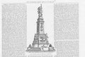 Original Old Antique Print Proposed Armada Memorial Plymouth 1888 Victorian
