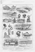 Original Old Antique Print Emin Pasha Relief Expedition Central Africa 1888