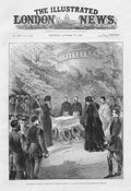 Original Old Antique Print Empress Frederick Lays Stone At Potsdam