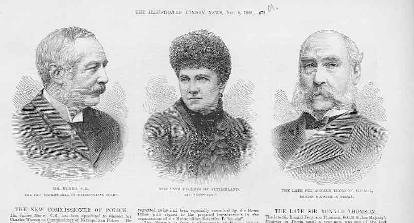 Original Old Antique Print Muunro Cb Duchess Sutherland Ronald Thomson 1888