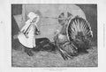 Original Old Antique Print Exchanging Compliments Merry Christmas Girl To Turkey