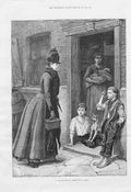 Original Old Antique Print Welcome Visitor By Dadd Fine Art 1888 19th