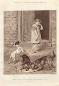 Original Old Antique Print Theres Many A Slip Between Cup & Lip Fine Art Riviere