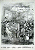 Original Old Antique Print Children Entertained By Brinstead Grand Pianos 1889