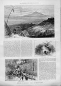 Original Old Antique Print Mont Meru Uganda Uganda 1892 19th Century