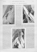 Original Old Antique Print History Mountaining 1892 19th Century