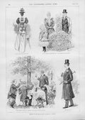 Original Old Antique Print Humours London Season As Seen By A Parisian 1892 19th