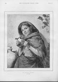Original Old Antique Print The Youthfull Botanist By A Rotta Fine Art 1892 19th