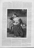 Original Old Antique Print Day Dreams By F Wyburd Fine Art 1892 19th