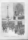 Original Old Antique Print The Columbus Celebrations At Palos Spain 1892 19th