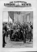 Original Old Antique Print 1892 An Investiture At Windsor 19th Century