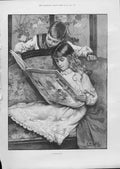 Original Old Antique Print Gloucester Cathedral 1892 19th Century