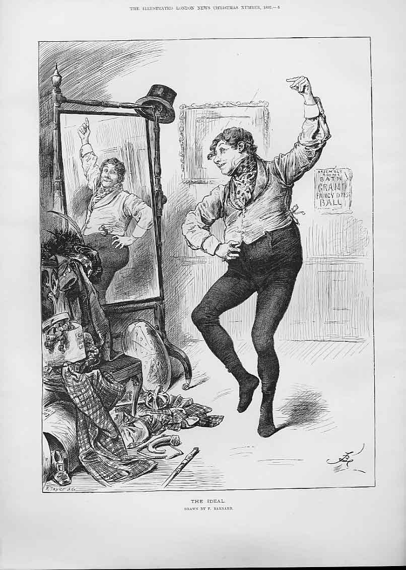 Original Old Antique Print Dreaming The Ideal By Barnard Fine Art 1892 Victorian