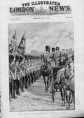 Original Old Antique Print Queen Victoria Reviewing Artillery Co Windsor 1899
