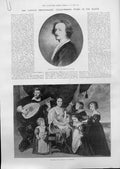 Original Old Antique Print Van Dyck Tercentenary 1899 19th Century