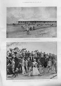 Original Old Antique Print Ladysmith Hospital Exodus From Rand 1899 Boer War