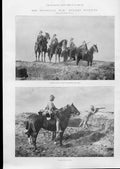 Original Old Antique Print Transvaal War Hussars Scouting 1899 19th