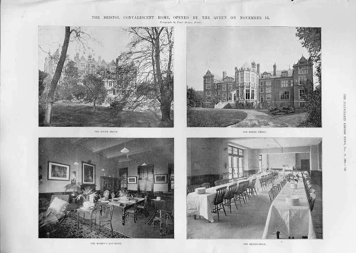 Original Old Antique Print The Bristol Convalescent Home Opened By Victoria 1899