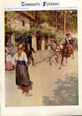 Original Old Antique Print Frontispeice Tomaso'S Fortune Colour 1899 Victorian