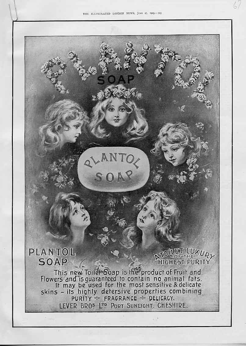 Original Old Antique Print Advertisment Plantol Soap Luxury Highest Purity