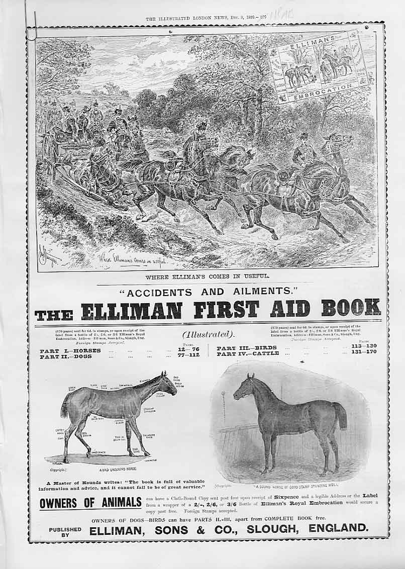 Original Old Antique Print Ellermans For Owners & Horse Advertisment 1899 19th