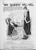 Original Old Antique Print Queen Vel Vel For Dress Fabric Advertisment 189 19th