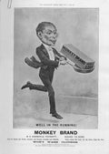 Original Old Antique Print Well In Running Advertisment Monkey Brand Soap