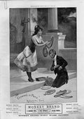 Original Old Antique Print Crowned In Paris Advertisment Monkey Brand Soap