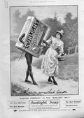 Original Old Antique Print Never Go Without Sunlight Soap Advertisment
