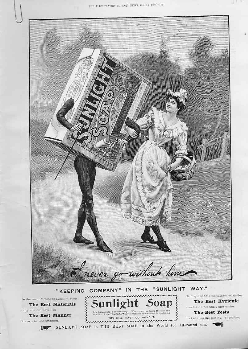 Original Old Antique Print Never Go Without Sunlight Soap Advertisment