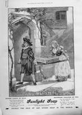Original Old Antique Print Sunlight Soap Devides Labour Advertisment 1899 19th