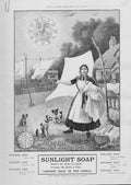 Original Old Antique Print Washing Done Advertisment Sunlight Soap 1902 20th