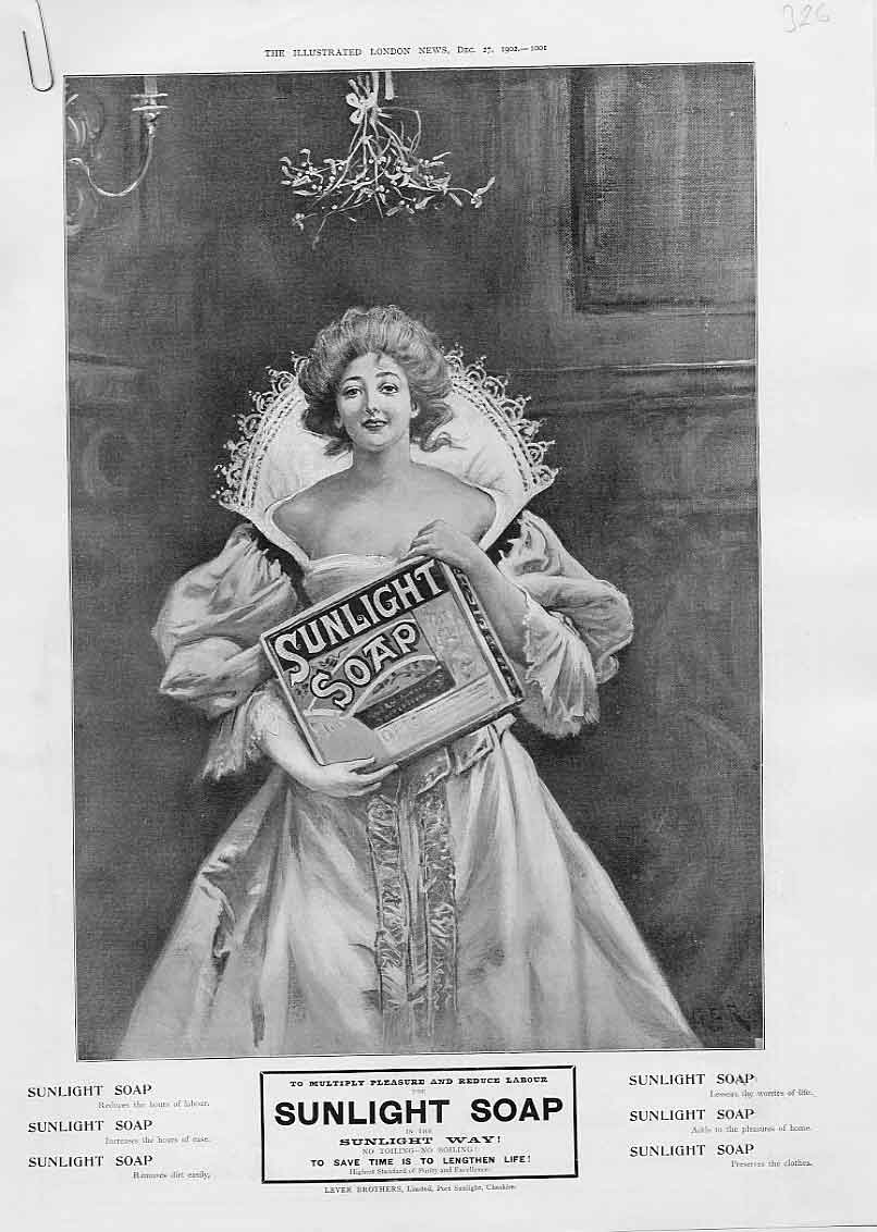 Original Old Antique Print Sunlight Soap Advertisment Dressed & Ready