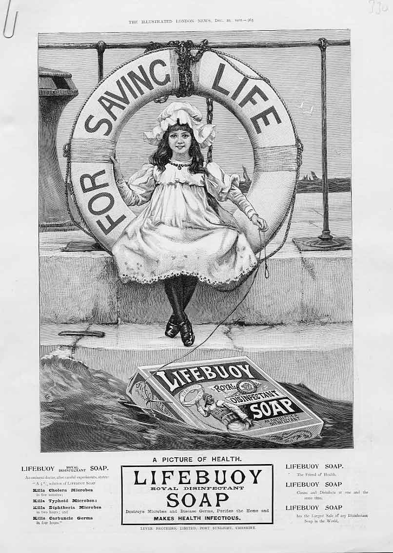 Original Old Antique Print Loyal & Royal Life Savers Advertisment Soap 190 20th