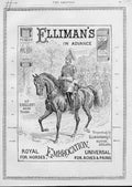 Original Old Antique Print Tent Pegging Advertisment Ellimans 1896 Victorian