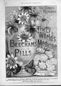 Original Old Antique Print Flower Remedies Advertisment Beecham Pills