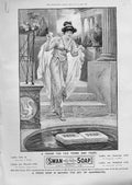 Original Old Antique Print Swan Soap Advertisment Fair Forms & Faces