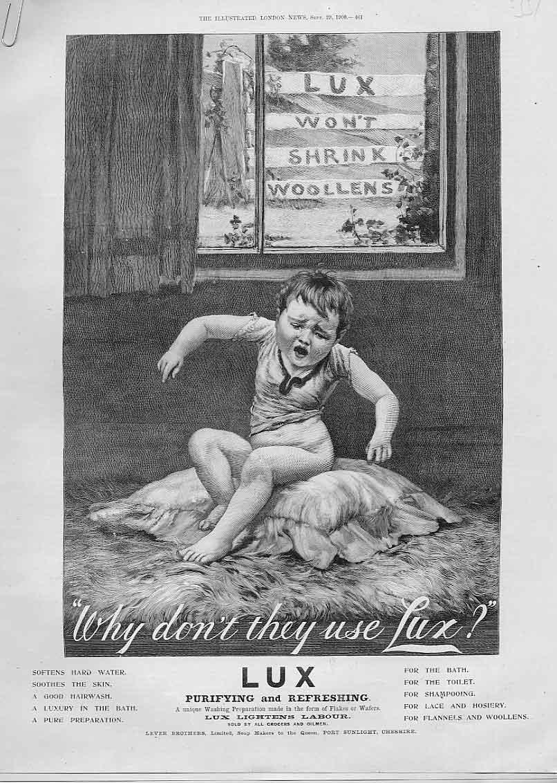 Original Old Antique Print Why Don'T They Use Lux Advertisment Soap Lever